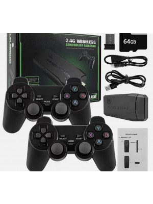GAMES STICK Video Game Console with 64GB Built-in Card 10000+ Games