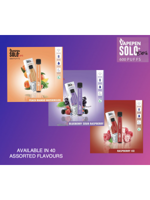 Vapepen SOLO+ Extra Disposable Vapes (Box of 10) - Available in 40 Assorted Flavours