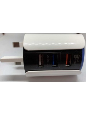 USB Fast Charger Plug 9V/5V 5.6 Amp Triple USB OUTPUT