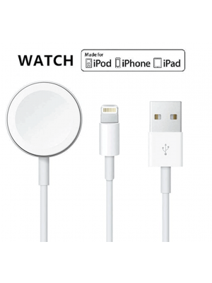 Wireless Magnetic Charger for Apple Watch - Fast Charging Cable for Series 8/7/6/5/4/3/2/1 - 3.3Ft (White)"