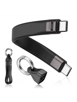 Type-C to Type-C Keyring Cable – 240W Thunderbolt Power in Your Pocket
