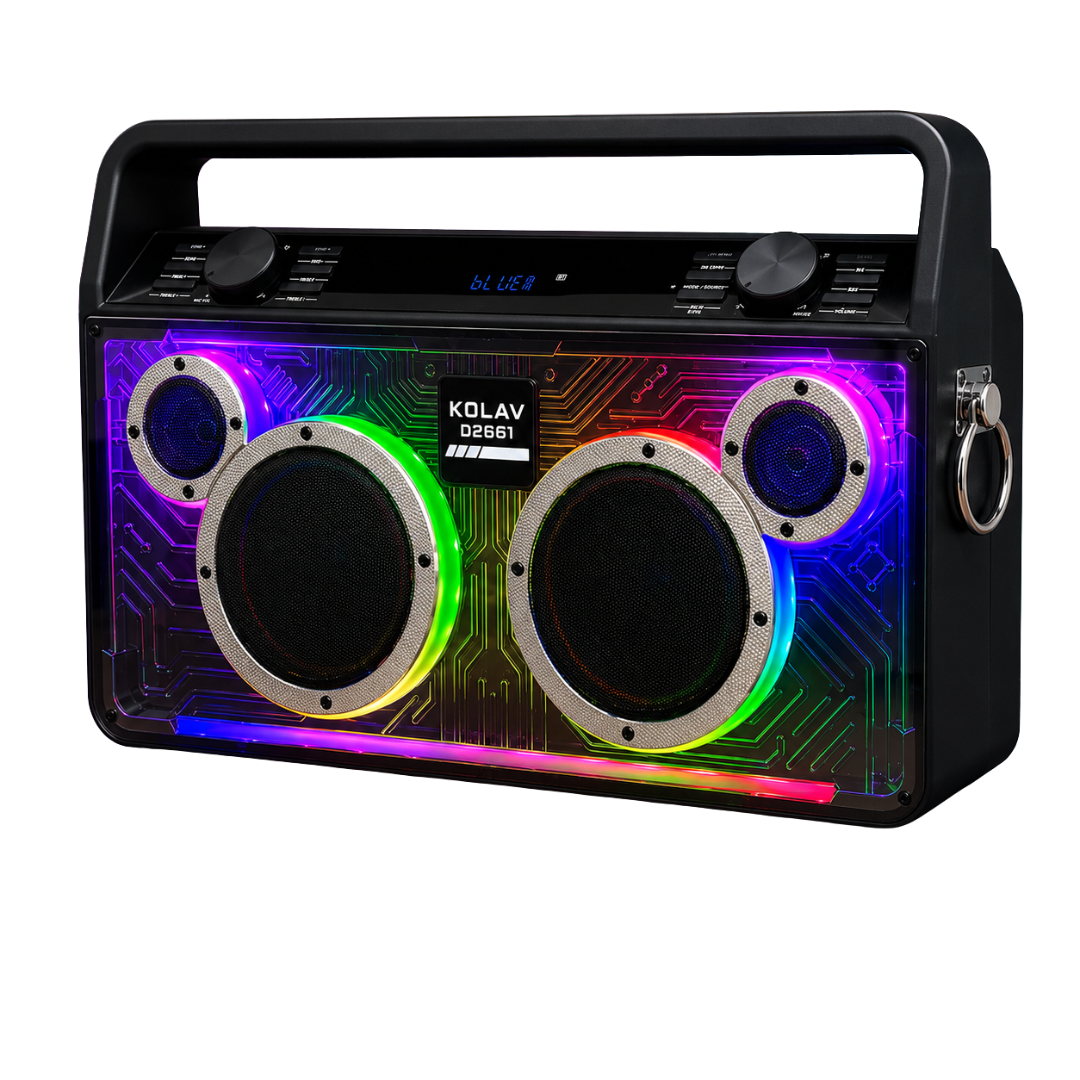 Intimidation Large Boogie Box – Retro Bluetooth Ghetto Blaster with Bass-Packed Performance