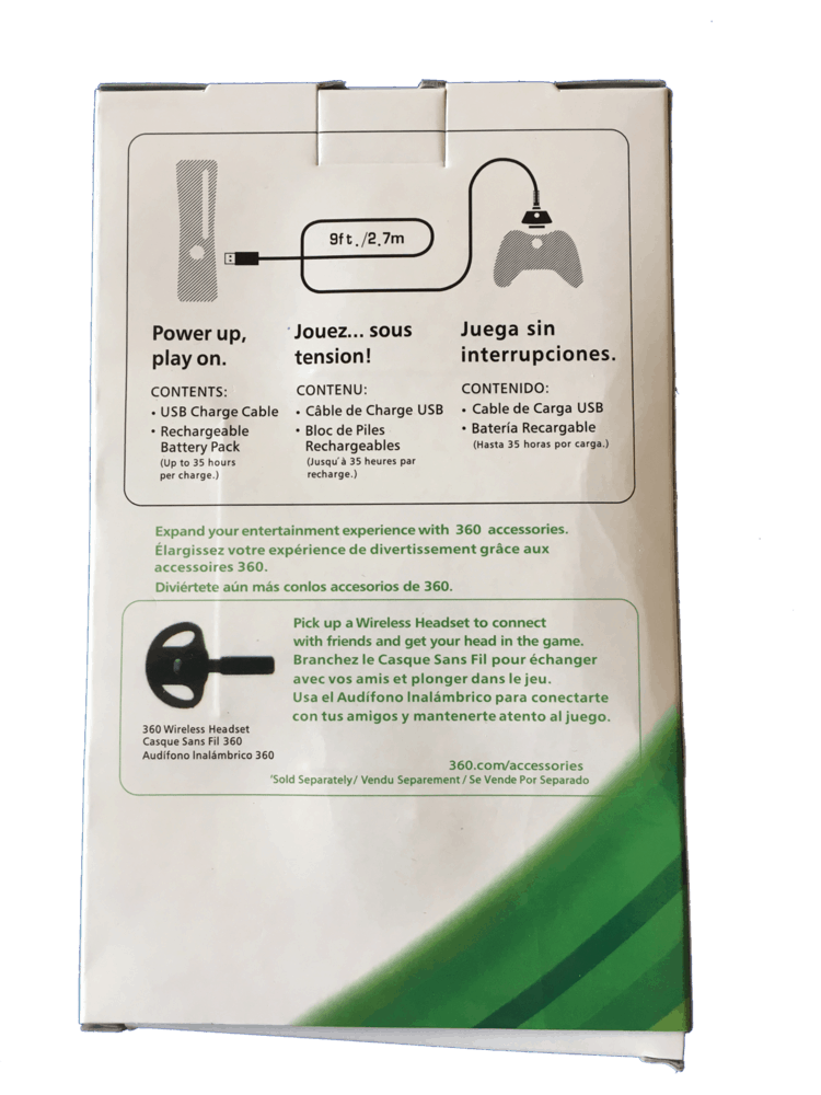 XBox 360 Play & Charge Kit Rechargable battery pack